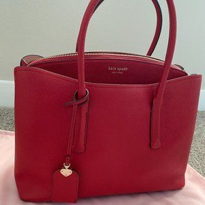 Red Leather Kate Spade Satchel Purse